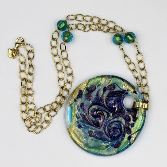 Bolivia 14K Venetian Glass Pendant Necklace - Picture 7 of 10